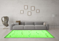 Machine Washable Solid Green Modern Rug, wshcon1171grn