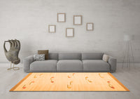 Machine Washable Solid Orange Modern Rug, wshcon1171org