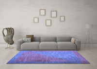 Machine Washable Abstract Blue Contemporary Rug, wshcon1172blu