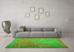 Machine Washable Abstract Green Contemporary Area Rugs in a Living Room,, wshcon1172grn