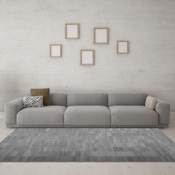 Machine Washable Abstract Gray Contemporary Rug in a Living Room,, wshcon1172gry