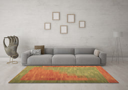Machine Washable Abstract Brown Contemporary Rug in a Living Room,, wshcon1172brn
