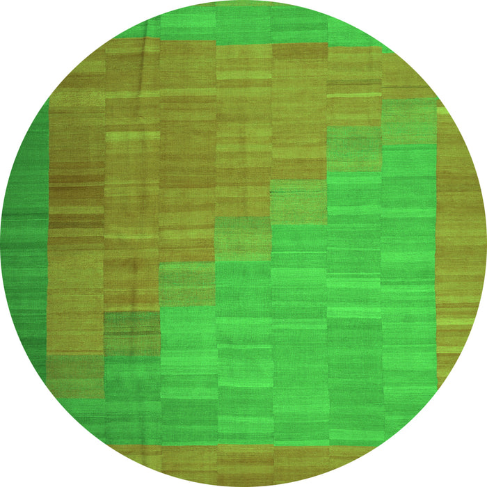 Square Abstract Green Contemporary Rug, con1172grn