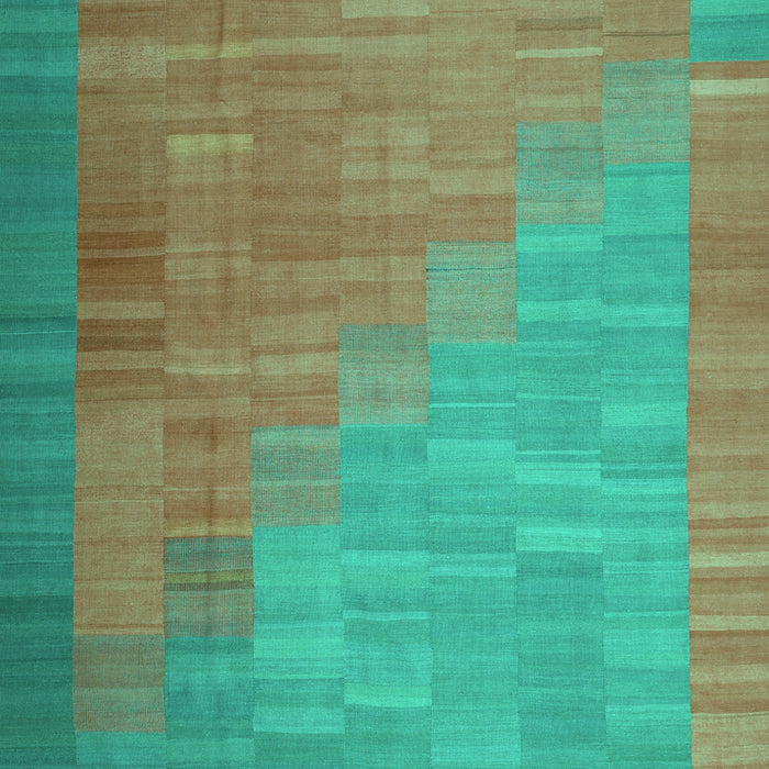 Machine Washable Abstract Turquoise Contemporary Area Rugs, wshcon1172turq