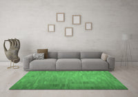 Machine Washable Abstract Emerald Green Contemporary Rug, wshcon1172emgrn