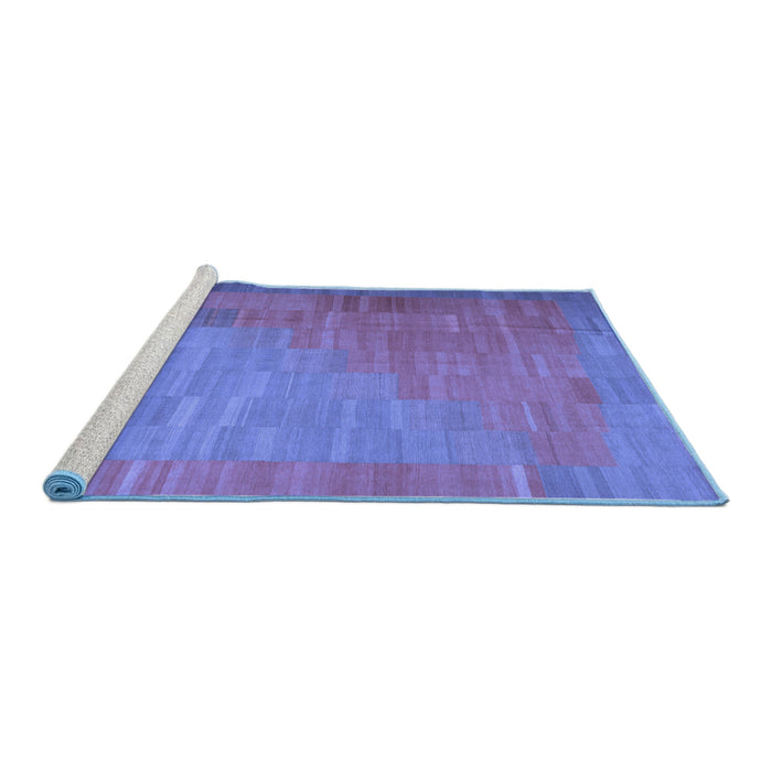 Sideview of Machine Washable Abstract Blue Contemporary Rug, wshcon1172blu