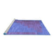 Sideview of Machine Washable Abstract Blue Contemporary Rug, wshcon1172blu