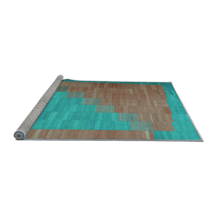 Sideview of Machine Washable Abstract Light Blue Contemporary Rug, wshcon1172lblu