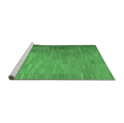 Sideview of Machine Washable Abstract Emerald Green Contemporary Area Rugs, wshcon1172emgrn