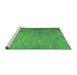 Sideview of Machine Washable Abstract Emerald Green Contemporary Area Rugs, wshcon1172emgrn