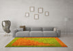 Machine Washable Abstract Yellow Contemporary Rug in a Living Room, wshcon1172yw