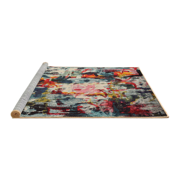 Serging Thickness of Machine Washable Contemporary Sepia Brown Rug, wshcon1173