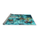 Sideview of Machine Washable Abstract Light Blue Contemporary Rug, wshcon1173lblu