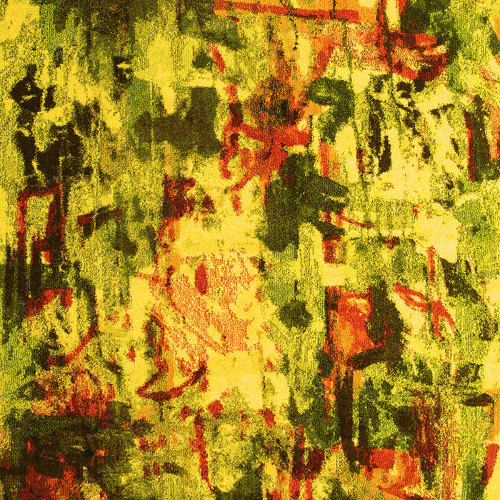Machine Washable Abstract Yellow Contemporary Rug, wshcon1173yw