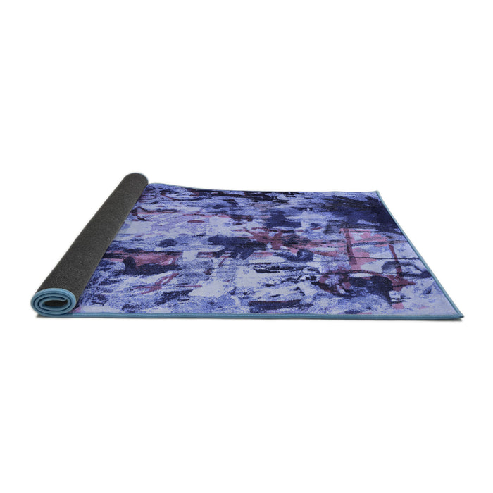Sideview of Abstract Blue Contemporary Rug, con1173blu