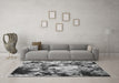 Machine Washable Abstract Gray Contemporary Rug in a Living Room,, wshcon1173gry