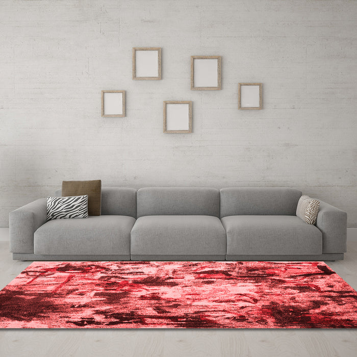 Contemporary Red Washable Rugs