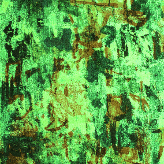 Serging Thickness of Machine Washable Abstract Green Contemporary Area Rugs, wshcon1173grn