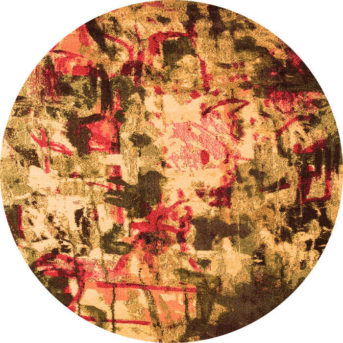 Square Abstract Orange Contemporary Rug, con1173org