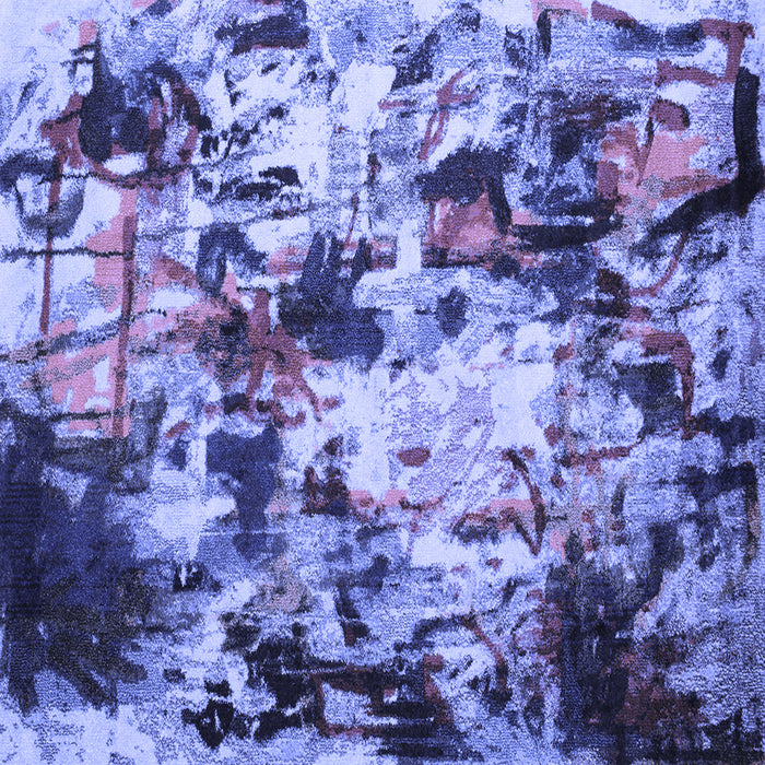 Square Abstract Blue Contemporary Rug, con1173blu