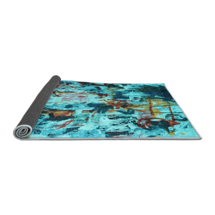 Sideview of Abstract Light Blue Contemporary Rug, con1173lblu