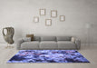 Machine Washable Abstract Blue Contemporary Rug in a Living Room, wshcon1173blu