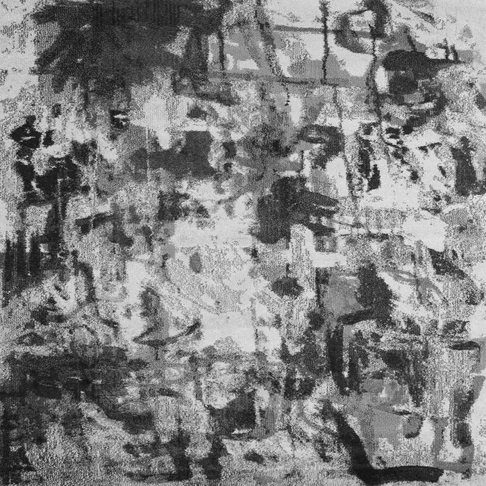 Round Machine Washable Abstract Gray Contemporary Rug, wshcon1173gry