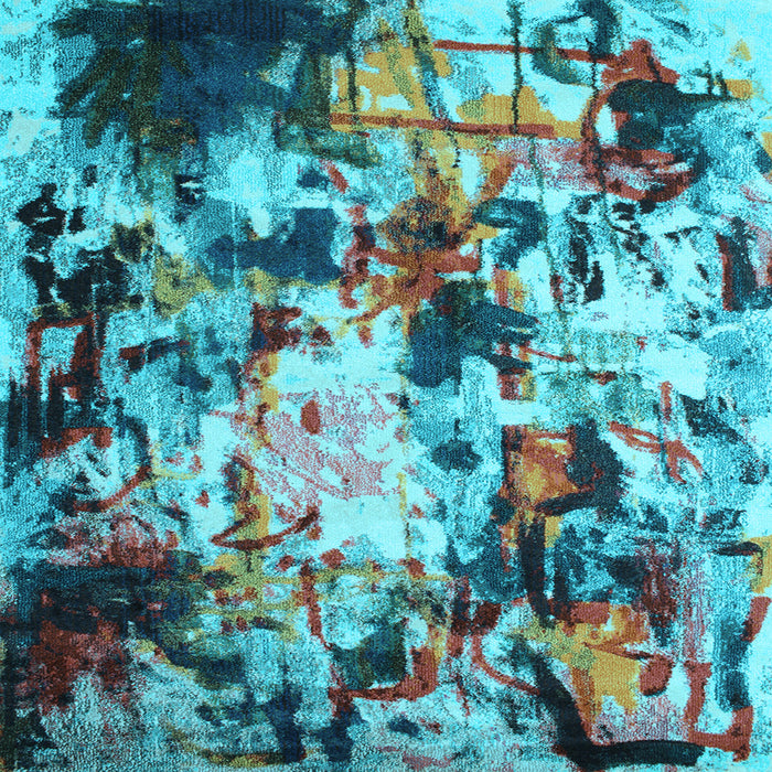 Square Machine Washable Abstract Light Blue Contemporary Rug, wshcon1173lblu