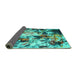 Sideview of Abstract Turquoise Contemporary Rug, con1173turq