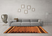 Machine Washable Abstract Orange Contemporary Area Rugs in a Living Room, wshcon1174org