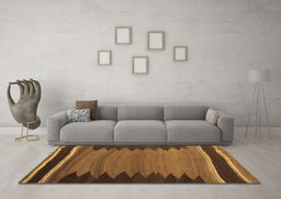 Machine Washable Abstract Brown Contemporary Rug in a Living Room,, wshcon1174brn