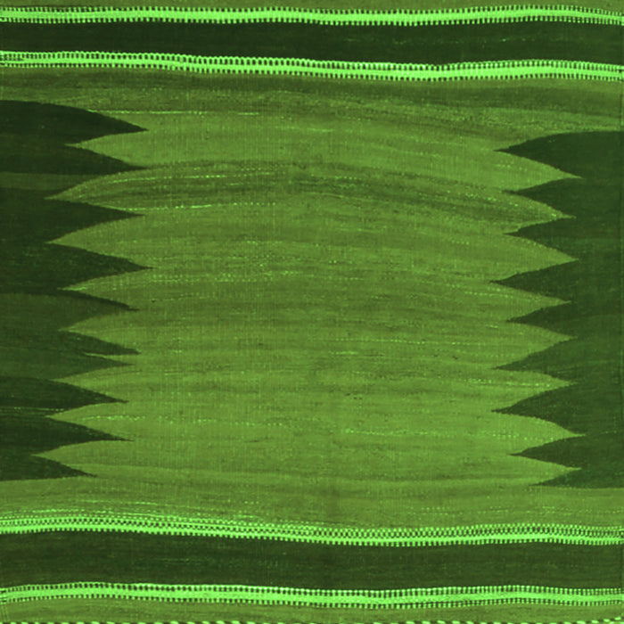Serging Thickness of Abstract Green Contemporary Rug, con1174grn