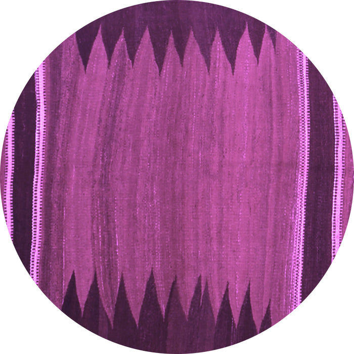 Round Abstract Purple Contemporary Rug, con1174pur