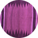 Round Abstract Purple Contemporary Rug, con1174pur