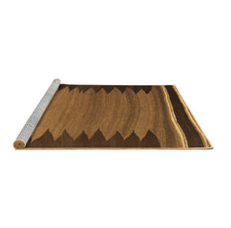 Sideview of Machine Washable Abstract Brown Contemporary Rug, wshcon1174brn
