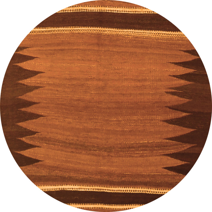 Square Abstract Orange Contemporary Rug, con1174org