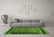 Machine Washable Abstract Green Contemporary Area Rugs in a Living Room,, wshcon1174grn