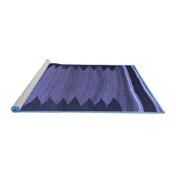 Sideview of Machine Washable Abstract Blue Contemporary Rug, wshcon1174blu