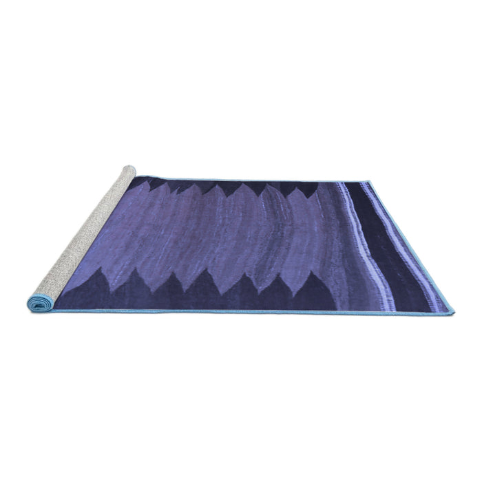 Sideview of Machine Washable Abstract Blue Contemporary Rug, wshcon1174blu