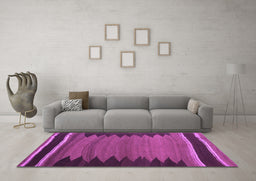Machine Washable Abstract Purple Contemporary Area Rugs in a Living Room, wshcon1174pur