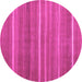 Round Machine Washable Abstract Pink Contemporary Rug, wshcon1175pnk