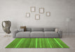 Machine Washable Abstract Green Contemporary Area Rugs in a Living Room,, wshcon1175grn