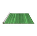 Sideview of Machine Washable Abstract Emerald Green Contemporary Area Rugs, wshcon1175emgrn