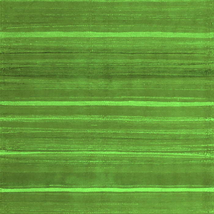 Round Machine Washable Abstract Green Contemporary Area Rugs, wshcon1175grn