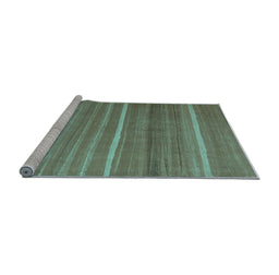 Sideview of Machine Washable Abstract Light Blue Contemporary Rug, wshcon1175lblu