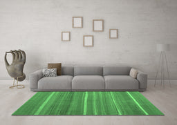 Machine Washable Abstract Emerald Green Contemporary Area Rugs in a Living Room,, wshcon1175emgrn