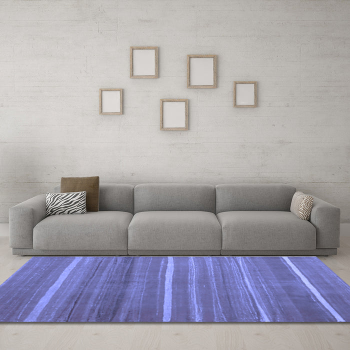 Machine Washable Abstract Blue Contemporary Rug in a Living Room, wshcon1175blu