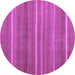 Round Abstract Purple Contemporary Rug, con1175pur