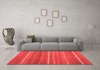 Machine Washable Abstract Red Contemporary Rug, wshcon1175red