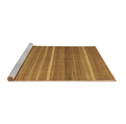 Sideview of Machine Washable Abstract Brown Contemporary Rug, wshcon1175brn